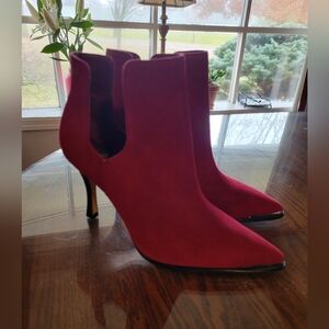 Vince Camuto Dark Red Heeled Boots LIKE NEW